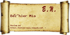 Böhler Mia névjegykártya